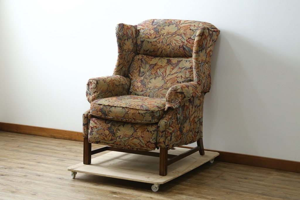 中古　美品　DREXEL HERITAGE(ドレクセルヘリテイジ)　花柄が目を引くリクライニングソファ　(R-087496)