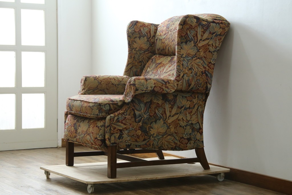 中古　美品　DREXEL HERITAGE(ドレクセルヘリテイジ)　花柄が目を引くリクライニングソファ　(R-087496)