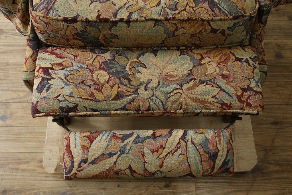 中古　美品　DREXEL HERITAGE(ドレクセルヘリテイジ)　花柄が目を引くリクライニングソファ　(R-087496)