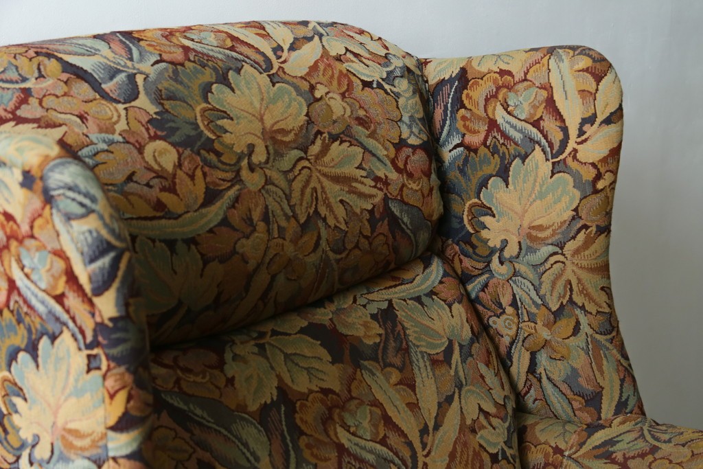 中古　美品　DREXEL HERITAGE(ドレクセルヘリテイジ)　花柄が目を引くリクライニングソファ　(R-087496)