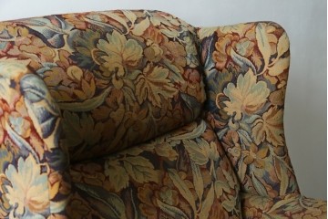 中古　美品　DREXEL HERITAGE(ドレクセルヘリテイジ)　花柄が目を引くリクライニングソファ　(R-087496)