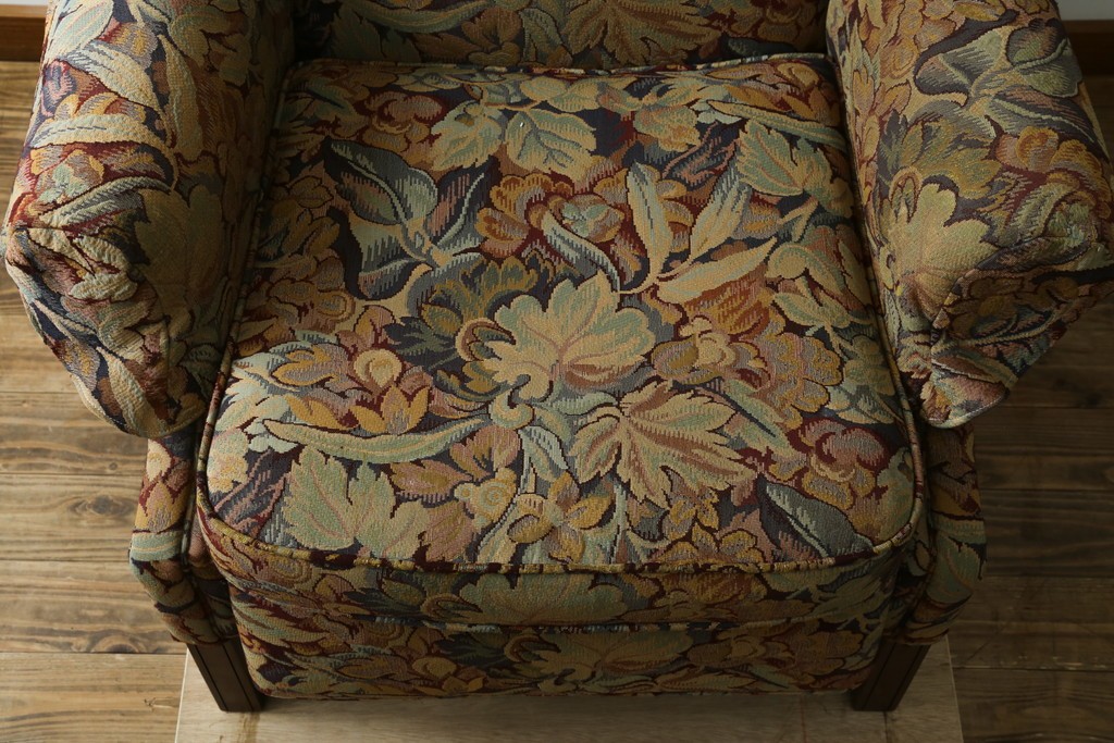 中古　美品　DREXEL HERITAGE(ドレクセルヘリテイジ)　花柄が目を引くリクライニングソファ　(R-087496)