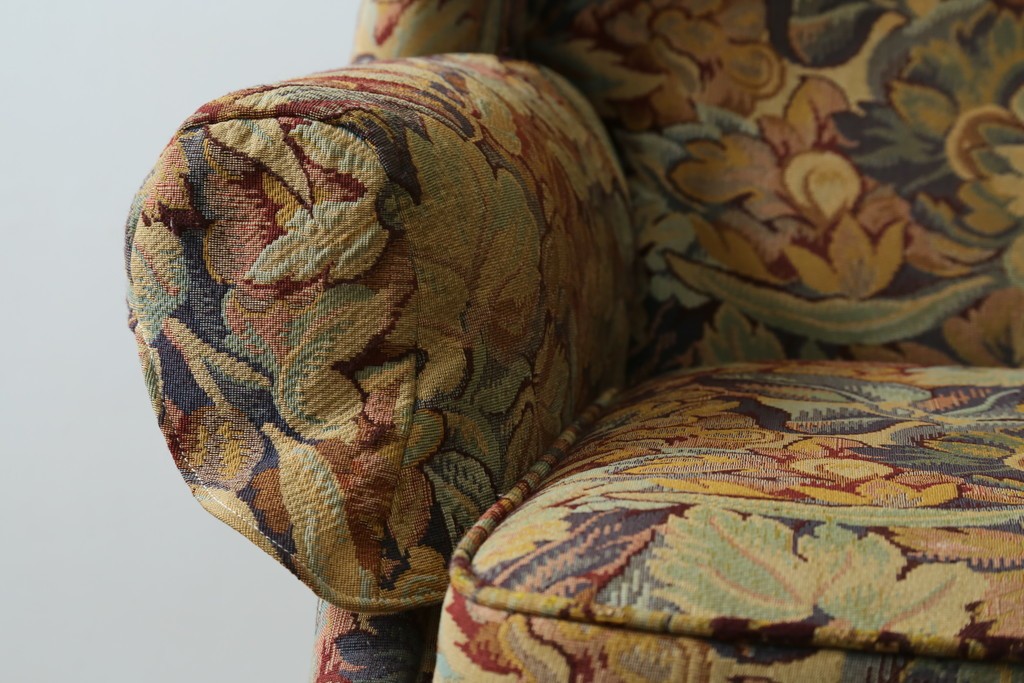 中古　美品　DREXEL HERITAGE(ドレクセルヘリテイジ)　花柄が目を引くリクライニングソファ　(R-087496)