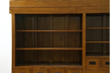 中古　美品　タモ材　格子戸の水屋箪笥サイドボード　(R-087499)