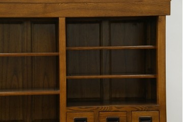 中古　美品　タモ材　格子戸の水屋箪笥サイドボード　(R-087499)