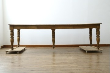 中古　CRASH GATE(クラッシュゲート)取り扱い　Knot antiques(ノットアンティークス)　オーク材　クラシカルなターンレッグのMERZ(メルツ)エクステンションテーブル　(R-087503)