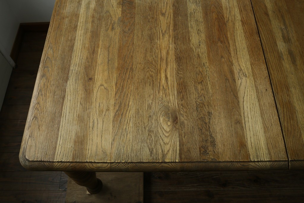 中古　CRASH GATE(クラッシュゲート)取り扱い　Knot antiques(ノットアンティークス)　オーク材　クラシカルなターンレッグのMERZ(メルツ)エクステンションテーブル　(R-087503)