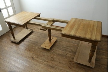 中古　CRASH GATE(クラッシュゲート)取り扱い　Knot antiques(ノットアンティークス)　オーク材　クラシカルなターンレッグのMERZ(メルツ)エクステンションテーブル　(R-087503)