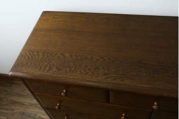 中古　北海道勇峰工芸　ナラ材　木肌が美しいチェスト　(R-087504)