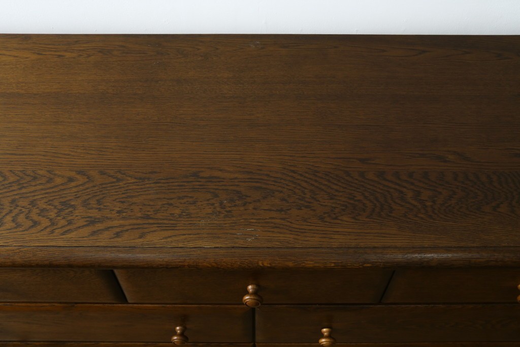 中古　北海道勇峰工芸　ナラ材　木肌が美しいチェスト　(R-087504)