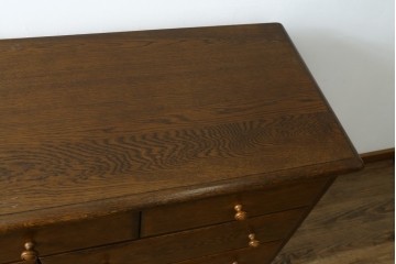 中古　北海道勇峰工芸　ナラ材　木肌が美しいチェスト　(R-087504)