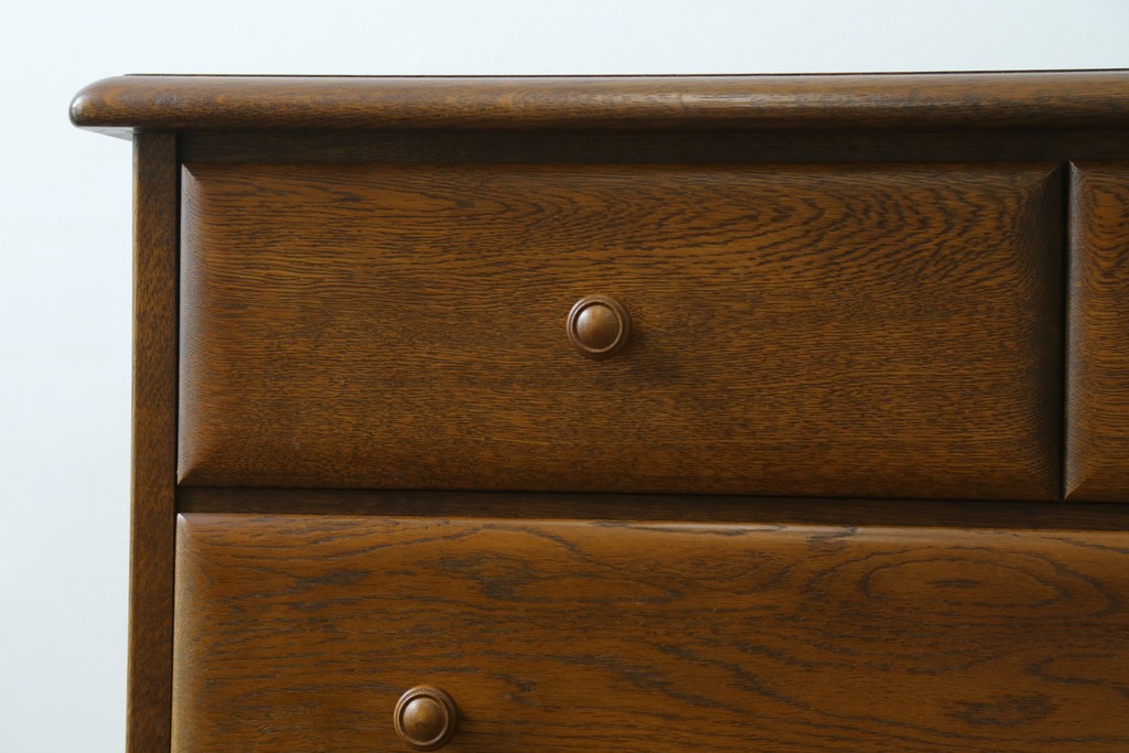 中古　北海道勇峰工芸　ナラ材　木肌が美しいチェスト　(R-087504)