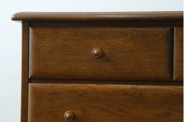 中古　北海道勇峰工芸　ナラ材　木肌が美しいチェスト　(R-087504)