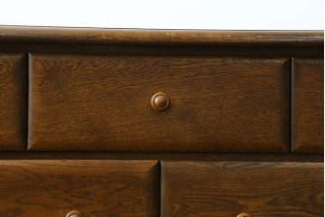 中古　北海道勇峰工芸　ナラ材　木肌が美しいチェスト　(R-087504)