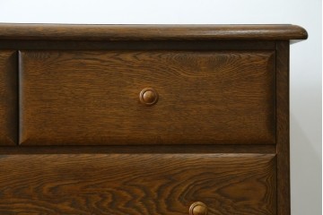 中古　北海道勇峰工芸　ナラ材　木肌が美しいチェスト　(R-087504)