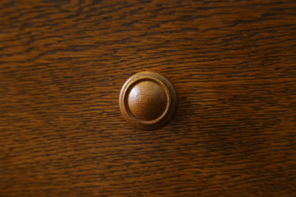 中古　北海道勇峰工芸　ナラ材　木肌が美しいチェスト　(R-087504)