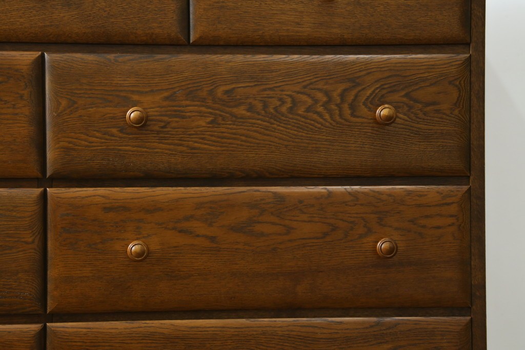 中古　北海道勇峰工芸　ナラ材　木肌が美しいチェスト　(R-087504)