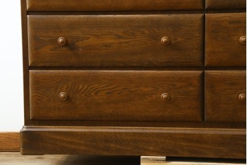 中古　北海道勇峰工芸　ナラ材　木肌が美しいチェスト　(R-087504)