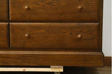 中古　北海道勇峰工芸　ナラ材　木肌が美しいチェスト　(R-087504)