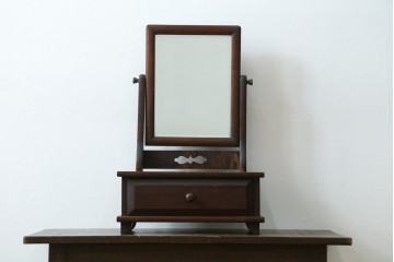 中古　松本民芸家具　欅材　和洋折衷の空間に馴染みの良い524型小鏡台　(R-087506)
