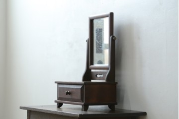 中古　松本民芸家具　欅材　和洋折衷の空間に馴染みの良い524型小鏡台　(R-087506)