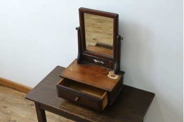 中古　松本民芸家具　欅材　和洋折衷の空間に馴染みの良い524型小鏡台　(R-087506)