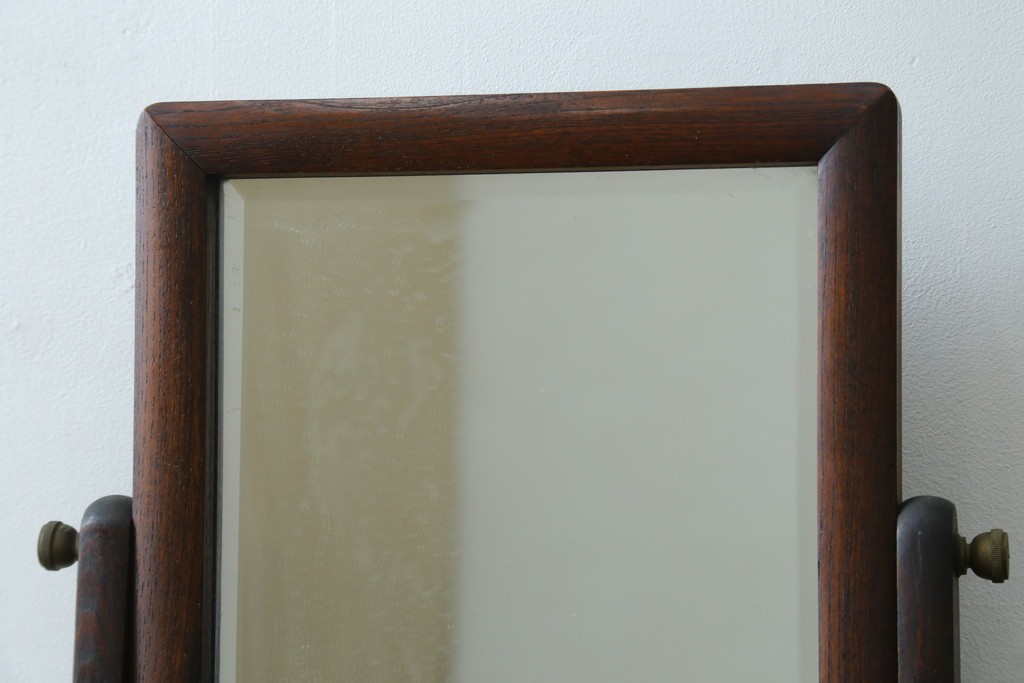 中古　松本民芸家具　欅材　和洋折衷の空間に馴染みの良い524型小鏡台　(R-087506)