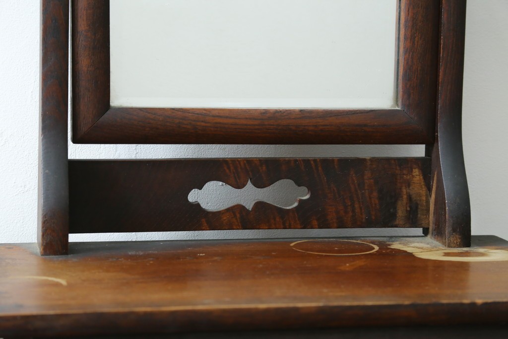 中古　松本民芸家具　欅材　和洋折衷の空間に馴染みの良い524型小鏡台　(R-087506)