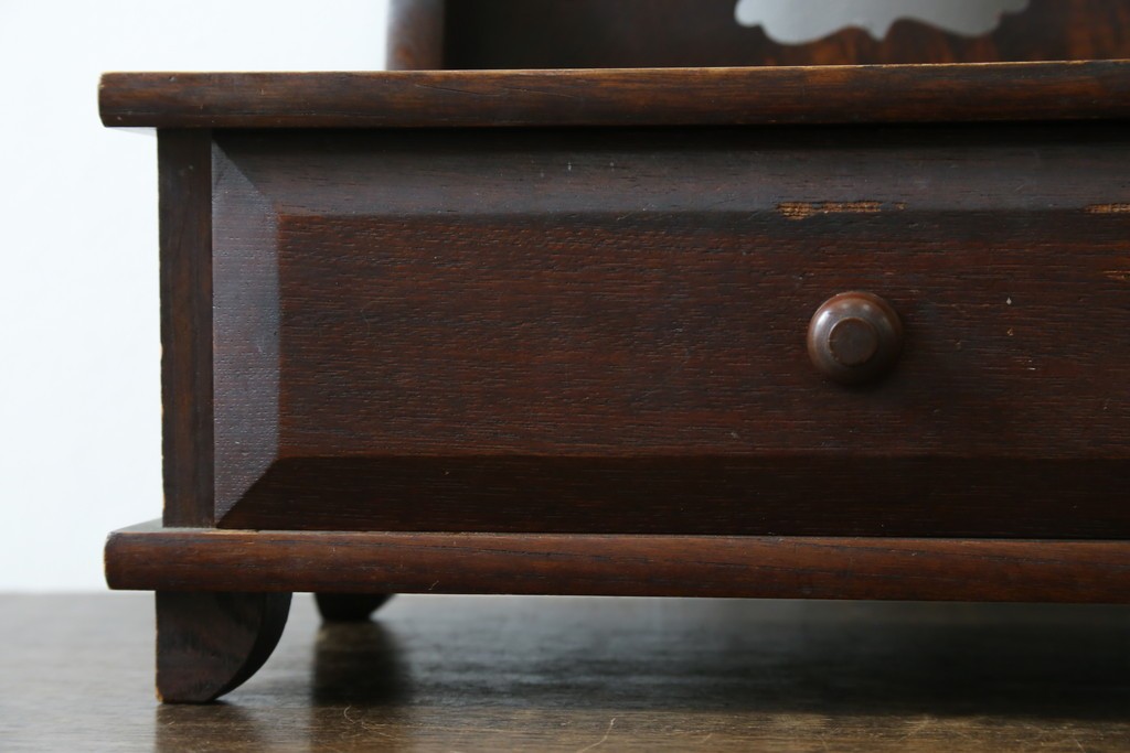 中古　松本民芸家具　欅材　和洋折衷の空間に馴染みの良い524型小鏡台　(R-087506)