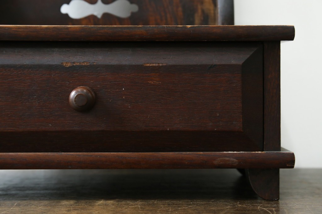 中古　松本民芸家具　欅材　和洋折衷の空間に馴染みの良い524型小鏡台　(R-087506)