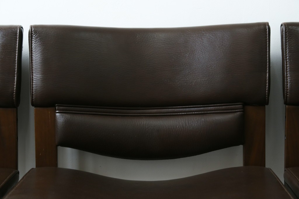 中古　美品　CONDE HOUSE(カンディハウス)　BOLS(ボルス)　本革シートのダイニングチェア4脚セット　現行定価(4脚合計)約64万円　(R-087507)