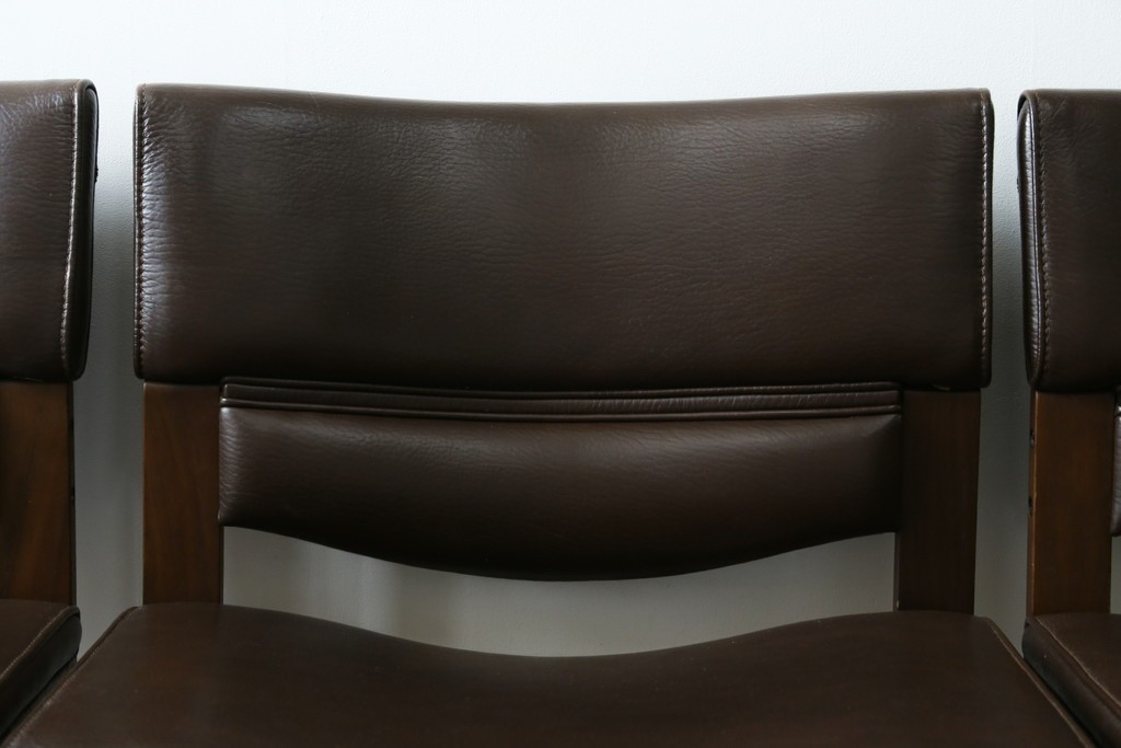 中古　美品　CONDE HOUSE(カンディハウス)　BOLS(ボルス)　本革シートのダイニングチェア4脚セット　現行定価(4脚合計)約64万円　(R-087507)