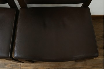 中古　美品　CONDE HOUSE(カンディハウス)　BOLS(ボルス)　本革シートのダイニングチェア4脚セット　現行定価(4脚合計)約64万円　(R-087507)