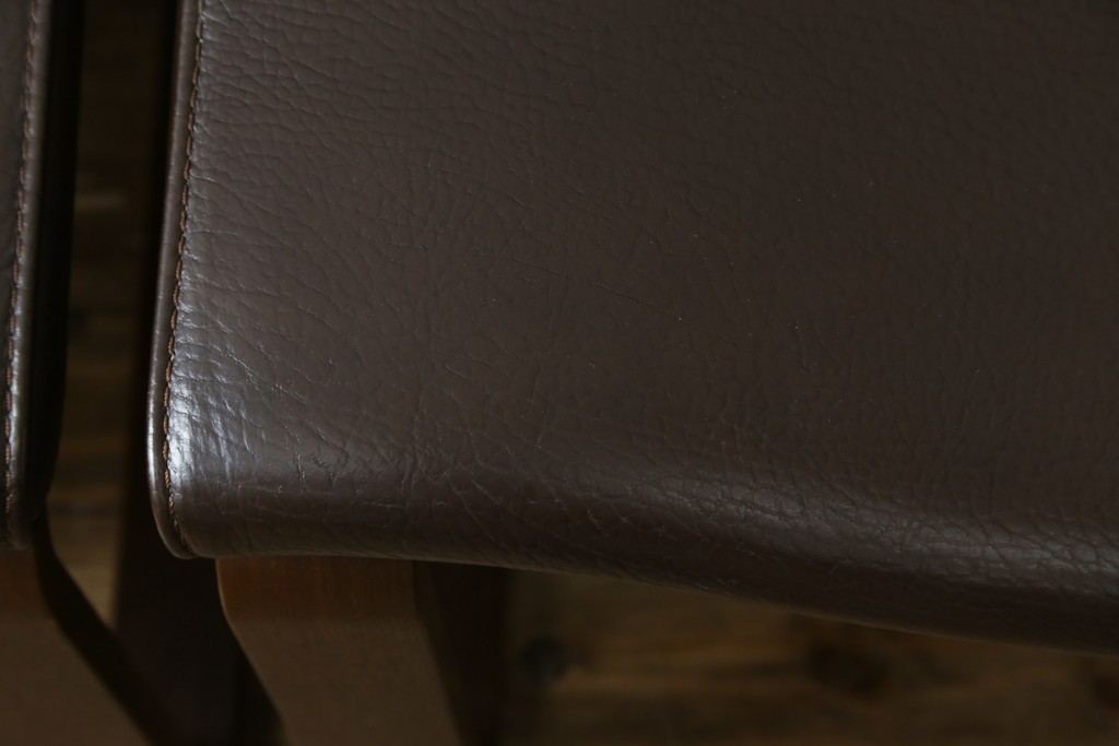 中古　美品　CONDE HOUSE(カンディハウス)　BOLS(ボルス)　本革シートのダイニングチェア4脚セット　現行定価(4脚合計)約64万円　(R-087507)