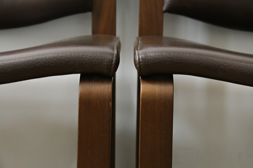 中古　美品　CONDE HOUSE(カンディハウス)　BOLS(ボルス)　本革シートのダイニングチェア4脚セット　現行定価(4脚合計)約64万円　(R-087507)