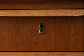 デンマークヴィンテージ　チーク材　左右対称の引き出しが美しいデスク　(R-087509)