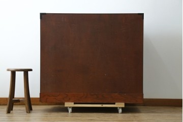 中古　美品　仙台民藝箪笥(仙台箪笥)　重厚な金具と力強い木目が印象的な整理箪笥　(R-087510)