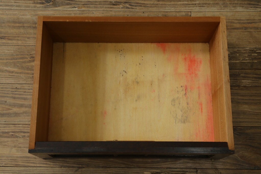 和製ヴィンテージ　松本民芸家具　落ち着いた格子ガラスが魅力のA型面取書棚　(R-087511)