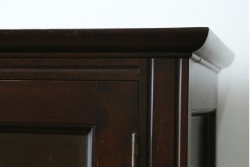 和製ヴィンテージ　松本民芸家具　落ち着いた格子ガラスが魅力のA型面取書棚　(R-087511)