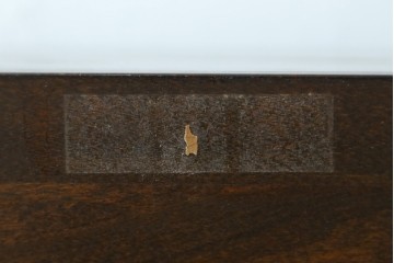 和製ヴィンテージ　松本民芸家具　落ち着いた格子ガラスが魅力のA型面取書棚　(R-087511)