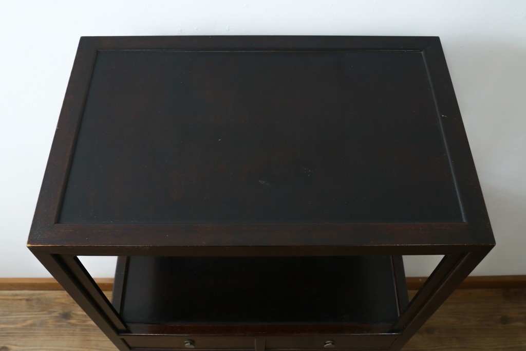 中古　美品　松本民芸家具　見せる飾り棚と隠す収納を兼ねた132型朝鮮棚　定価約55万円　(R-087513)