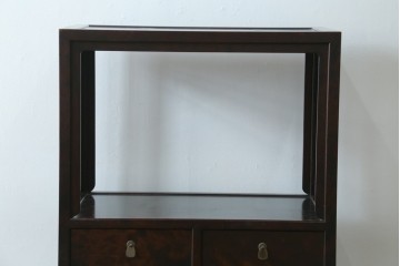 中古　美品　松本民芸家具　見せる飾り棚と隠す収納を兼ねた132型朝鮮棚　定価約55万円　(R-087513)