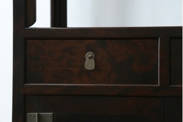 中古　美品　松本民芸家具　見せる飾り棚と隠す収納を兼ねた132型朝鮮棚　定価約55万円　(R-087513)