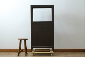 中古　美品　松本民芸家具　見せる飾り棚と隠す収納を兼ねた132型朝鮮棚　定価約55万円　(R-087513)