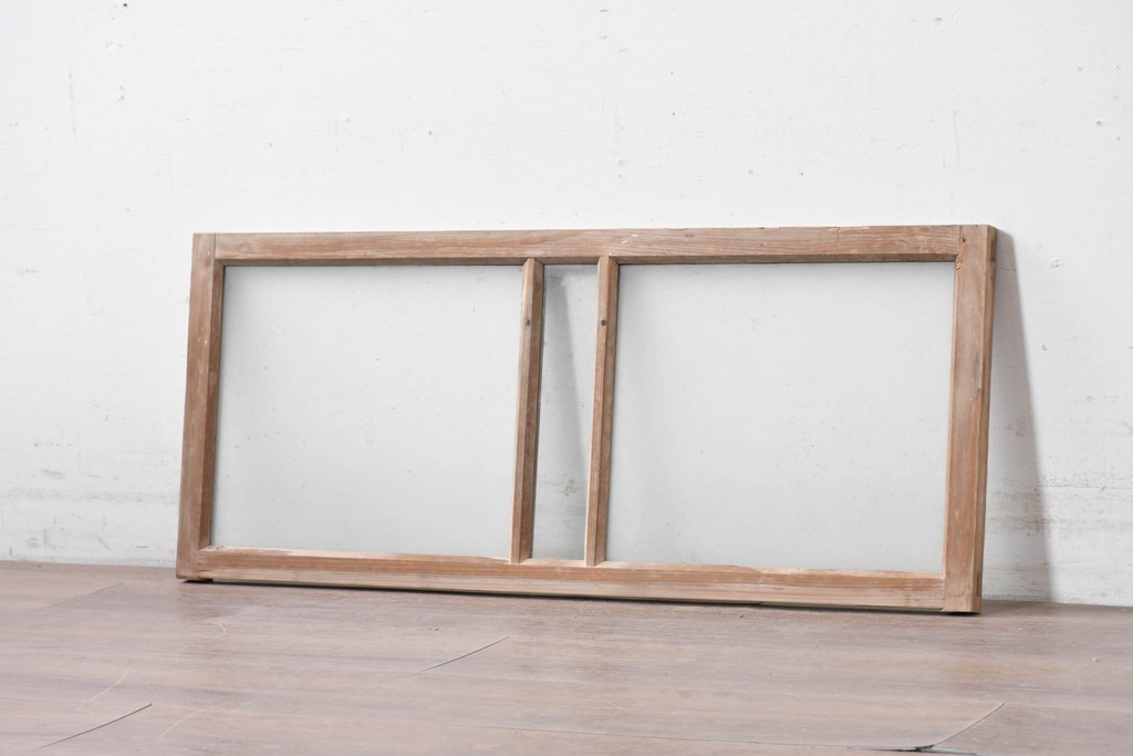 アンティーク建具　昭和初期　素朴な木味が楽しめる明り取り1枚　(R-087516)