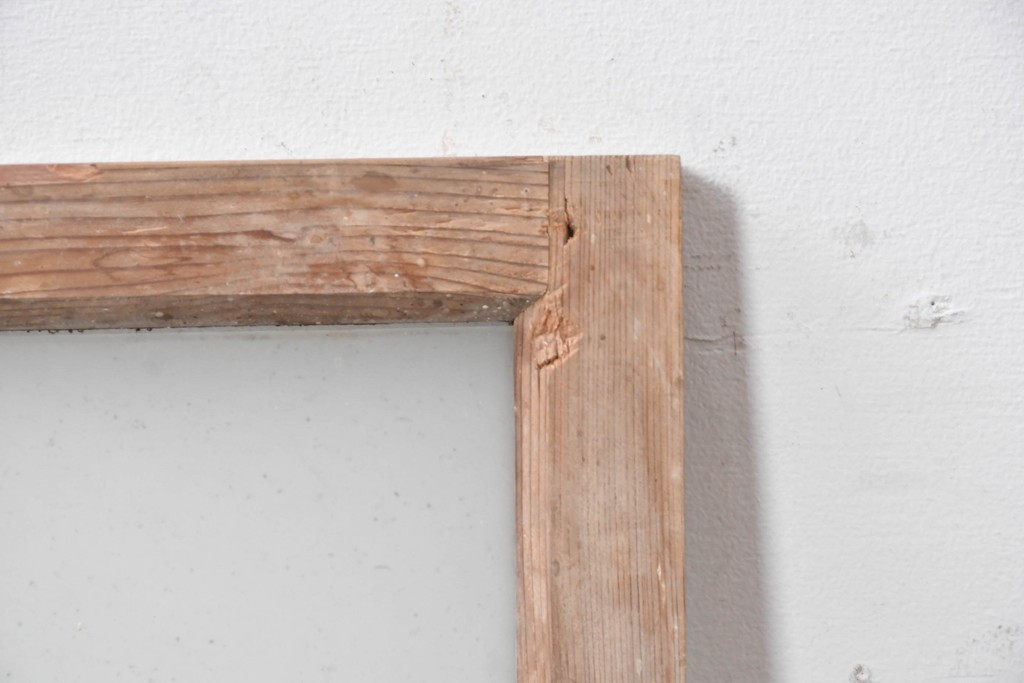 アンティーク建具　昭和初期　素朴な木味が楽しめる明り取り1枚　(R-087516)