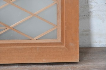 ヴィンテージ建具　昭和中期　両面ガラス　繊細な組子細工が目を引く欄間1枚　(R-087517)