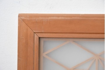 ヴィンテージ建具　昭和中期　両面ガラス　繊細な組子細工が目を引く欄間1枚　(R-087517)