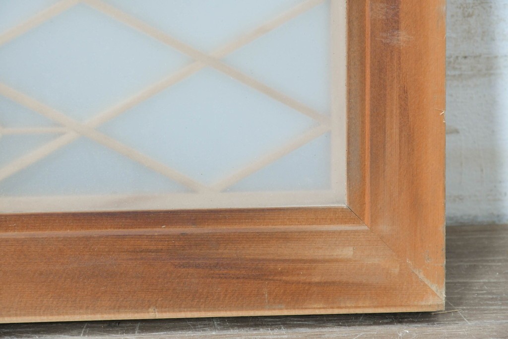 ヴィンテージ建具　昭和中期　両面ガラス　繊細な組子細工が目を引く欄間1枚　(R-087517)