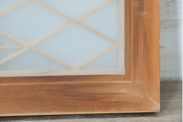 ヴィンテージ建具　昭和中期　両面ガラス　繊細な組子細工が目を引く欄間1枚　(R-087517)